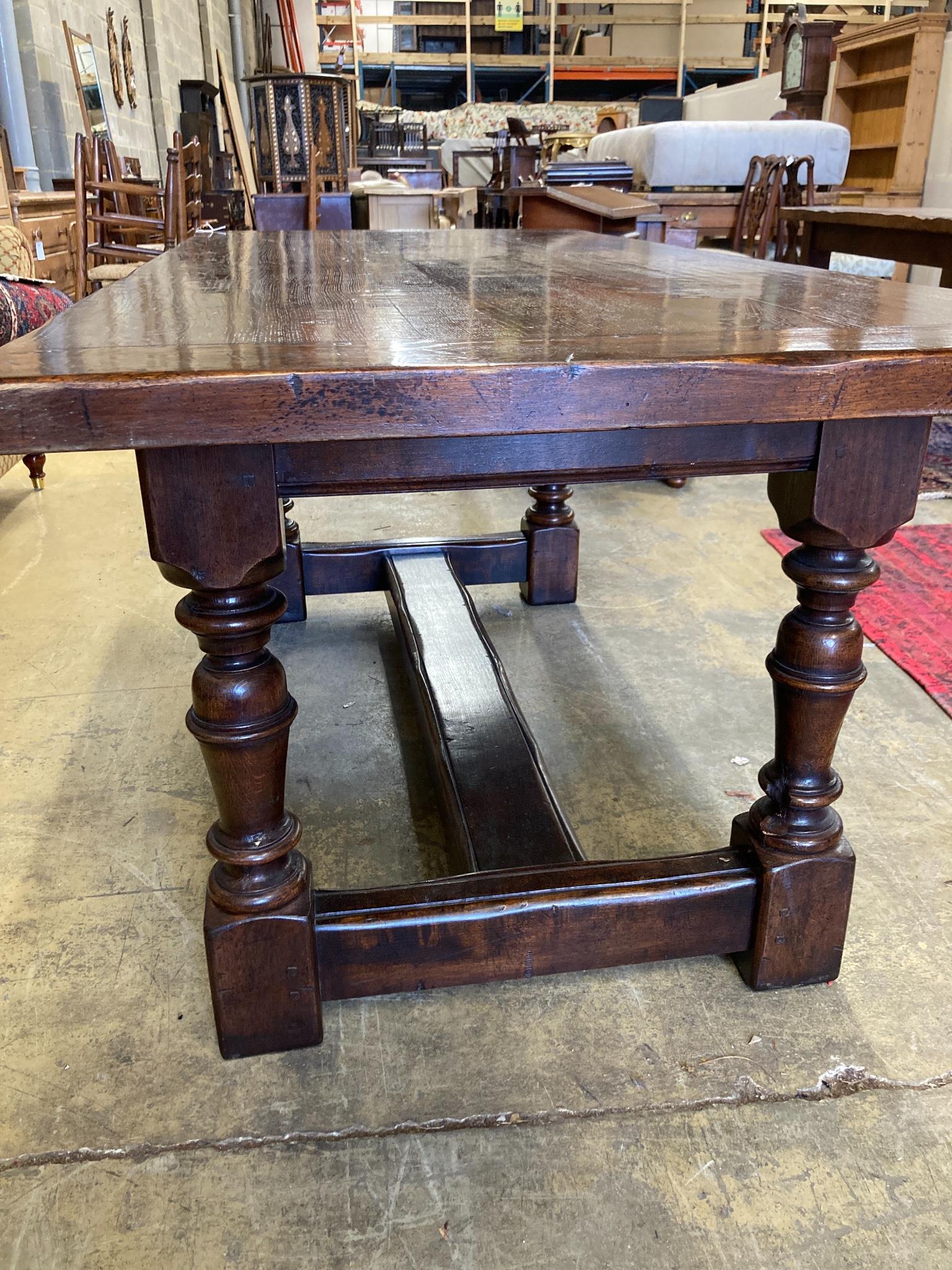 A 17th century style oak refectory table